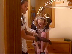 Maids And Lot Of Spanking, By Hand, Strap, Paddle, Cane