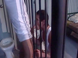 Man between bars
