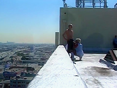 Mandy Sucks A Cock On The Roof