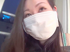 Masked Asian Slut With Hairy Cunt Sucks A Dick & Tak