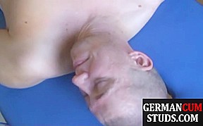 Massaged German stud fingered and barebacked by muscle DILF