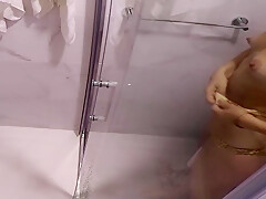 Masturbating In The Shower With Pressurized Water  Caught Showering