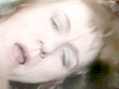 Mature Brunette licks her friends hairy pussy while waiting for three cocks