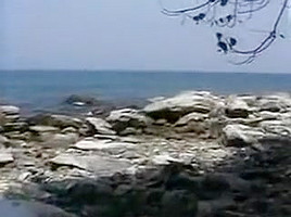 Mec barbu baise une thailandaise au bord de la mer