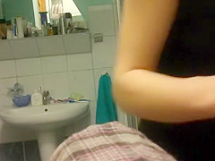 Milf of my dreams spied in the bathroom