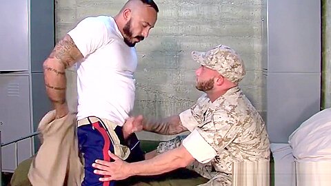 Military muscly bears cum
