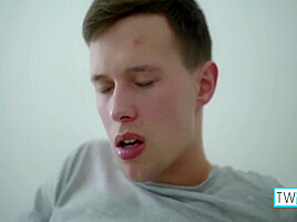 Milky White Twink Aaron Oils His Ass And Long Hard Cock To Masturbate! 10 Min