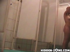Milky white body seen in details on shower cam spy