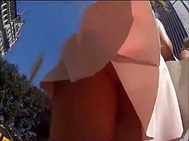 Mini skirt girls street upskirts