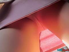 Mini skirt on gal's skinny butt in accidental upskirt