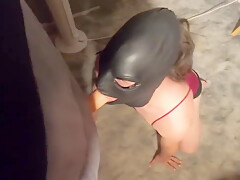 Mistress Mandy Training Her Cuckold Sissy To Suck Cock