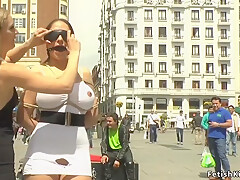 Mona Wales And Marta La Croft In Huge Fun Bags Euro Beauty Fornicateed In Public
