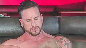 Muscle bear threesome and anal cumshot