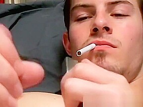 Muscular Mike Roberts chainsmoking and masturbation