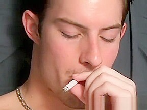 Muscular Mike Roberts chainsmoking and masturbation