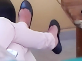 My cousin sitting and shoeplaying