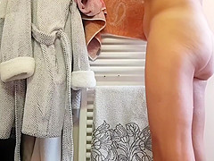 My wife after shower close up January 2019