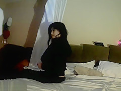 Naive Asian spinner stretched out by fake doctor examination