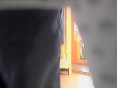 Naked ebony girlfriend in hotel room takes room service delivery