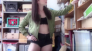 Nasty brunette babe busted by a perverted policeman