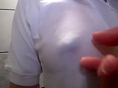 Naughty Asian teen 18+ in the shower for pov cock sucking