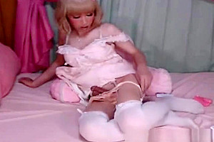 Naughty Blonde Asian Stroking Her Cock