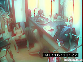 Naughty lesbian strippers caught on tape