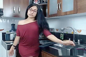 Nerdy ladyboy Flashing large wang And butthole
