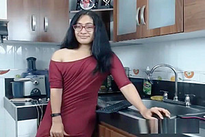 Nerdy ladyboy Flashing large wang And butthole