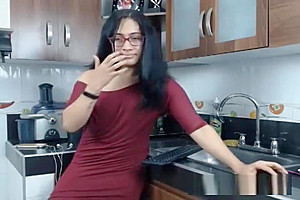 Nerdy ladyboy Flashing large wang And butthole
