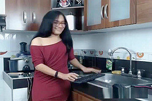 Nerdy ladyboy Flashing large wang And butthole