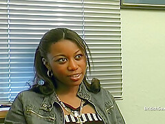 Nervous ebony British amateur porn casting