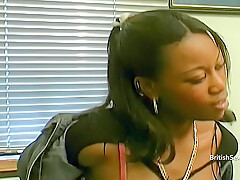 Nervous ebony British amateur porn casting