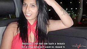 Neslihan is getting fucked in the back of a car, on her way home from the airport