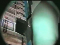 Nighttime video of bare asses under light summer skirts