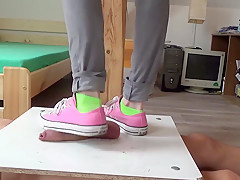 No mercy sneakers cockcrushing  Jump stomp trample full weight on cock ball