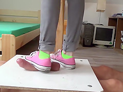 No mercy sneakers cockcrushing  Jump stomp trample full weight on cock ball