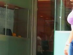 Non-nude street video of an insanely sexy girl