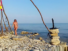 Nude on the beach! Are you ready for some solo play?