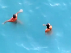 Nudist couple living the thug life  just fucking at the beach in public !!!