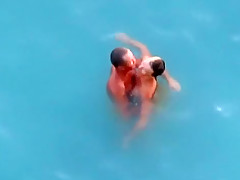 Nudist couple living the thug life  just fucking at the beach in public !!!