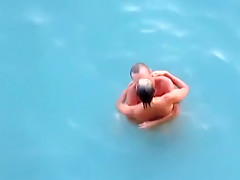 Nudist couple living the thug life  just fucking at the beach in public !!!