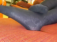 Nylon Pantyhose Fuzzy Leopard Sock Sniffing Smothering