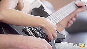OLD4K  Old bass guitarist acquaints fan with his main instrument