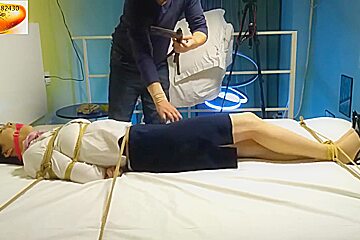 Office Lady Bound On Bed