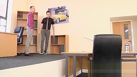 Office for lease turned space for gay wild anal fucking