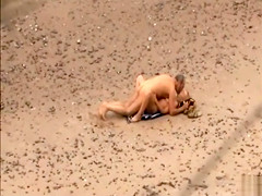Old Step daddy tempts the young blonde on a beach