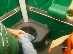 Old Stud Bangs Blonde Milf In An Outdoor Toilet