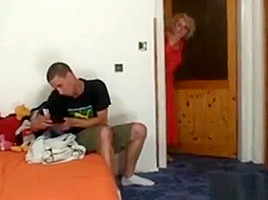 Old bag blackmails Step son in law to sex and wife catches them