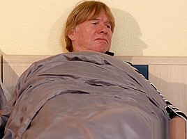 Old stepdad enjoys his stepdaughter tight pussy from behind
